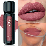 1pc Matte Velvet Lip Gloss, Highly Saturated Liquid Lip Mud, Non-Stick Long Lasting, All Skin Tones Compatible, 5 Shades Mixed P