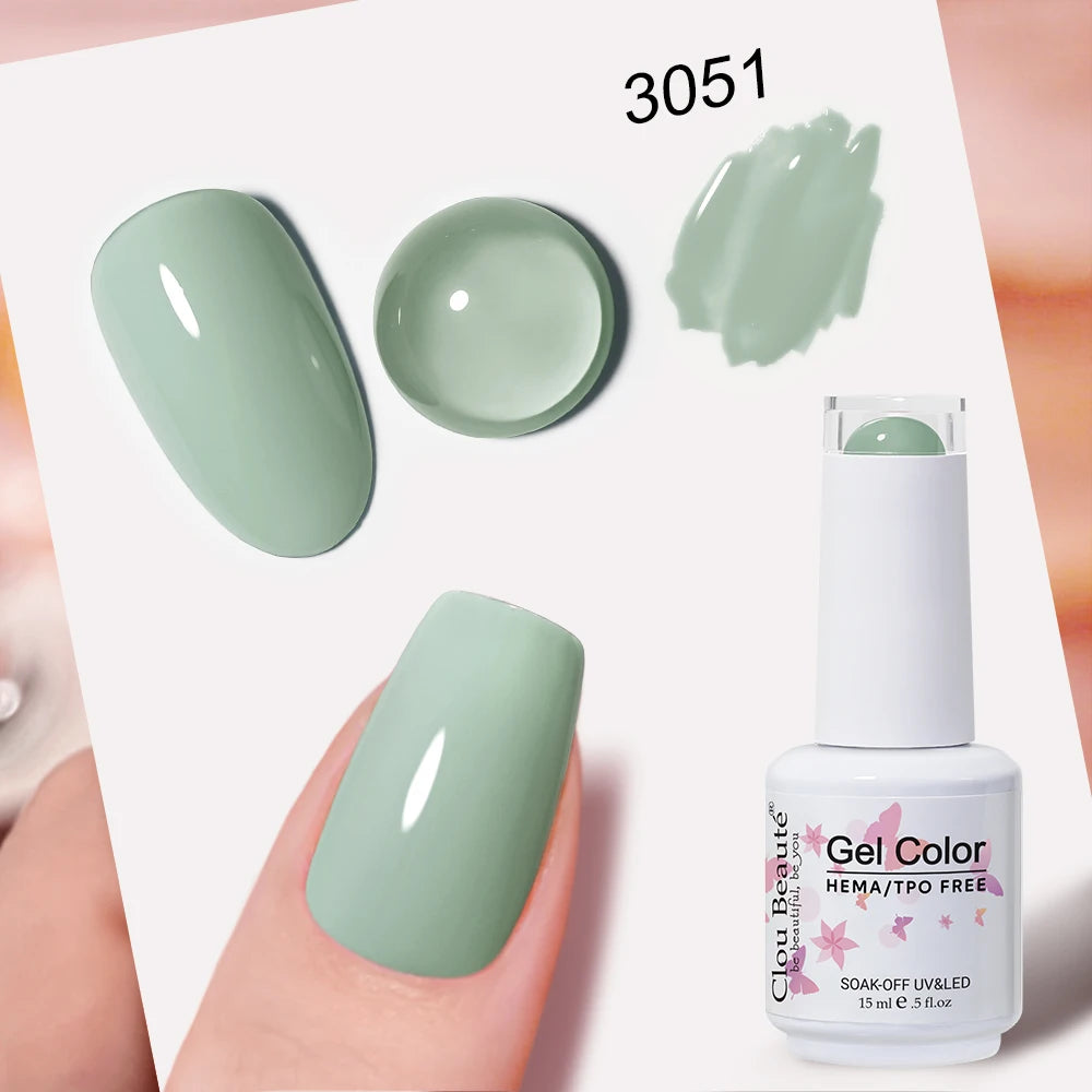 Clou Beaute Grey Color Nail Gel Polish Full Coverage Nail Polish Dark Red Gel Lacquer Varnish Vernis Semi Permanent Nail Art