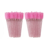 ANNAFRIS 50Pcs  Disposable Eyelash  Brush Soft Head Crystal Eyebrow Brush Lash Extension Brush  Mascara Wand Makeup Tool