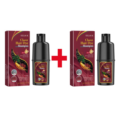 Fast-acting Hair Dye Shampoo Deep Wine Red 3 In 1 Natural Herbal Plant Extract Instant Coloring Shampoo For Gray White Hair Coverage Nourish Scalp