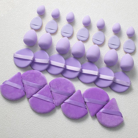 Triangle Velvet Powder Puff Set Ultra Soft Non Absorbent Mini Blender Sponge for Makeup Travel Compact Foundation Application