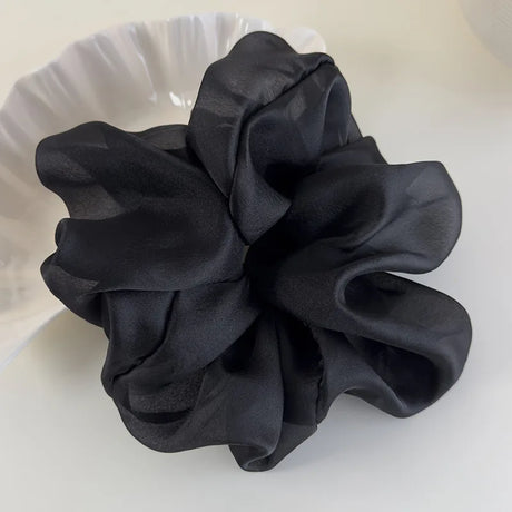 Retro French Large Hair Scrunchies Solid Color Headbands Spring/Summer Sweet Head Rope Female Tie Hair Rubber Bands for Womens