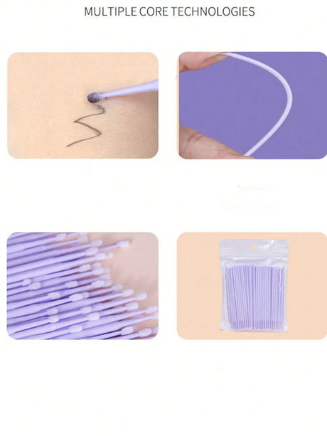 50/100pcs Nano Cleaning Swabs, Ultra Fine Makeup Remover Sticks For Eye Makeup, Contouring, Eyeliner, Lips And Skin Cleansing