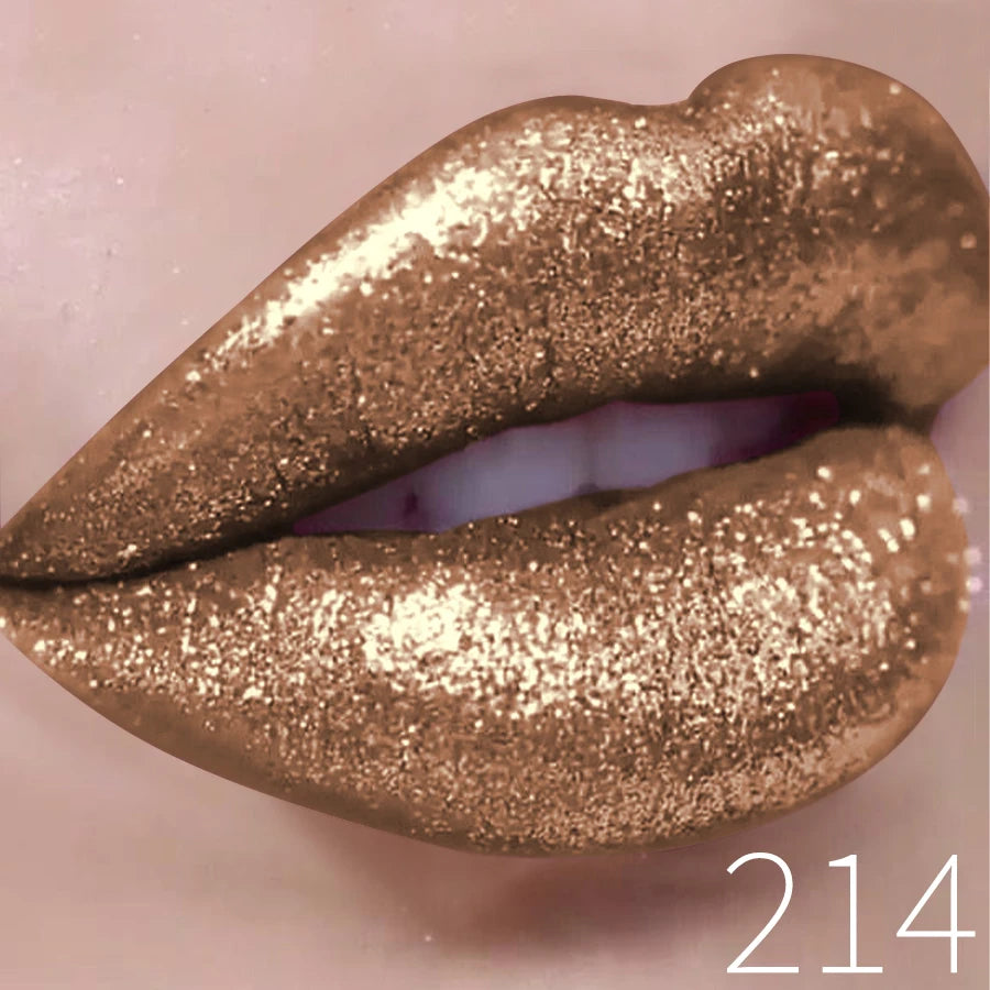 1PC Glitter Lip Gloss Long Lasting Waterproof Metallic Liquid Lipstick Pearl Shining High Pigment Lip Tint Korean Makeup Gifts