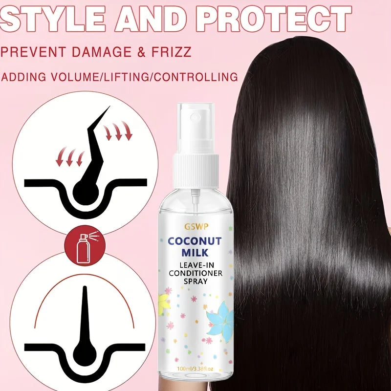 GSWP Coconut Milk Leave-In Conditioner Spray Long-Lasting Fragrance, Oil Control, and Volume, Deep Nourishment. 100/200ml