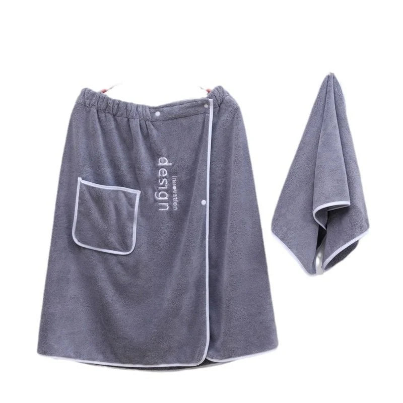 Towel Men's Quick Dry Bath Towel Wrap with Secure Buckle Pocket for Gym Spa Sauna for Shower Grooming Towel for Men Men Bath