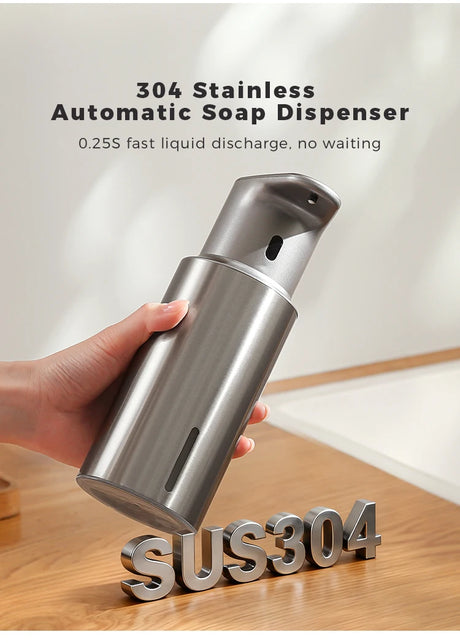 480ml Kitchen Soap Dispenser Automatic Sensor Hand Sanitizer Machine Intelligent Electric Body Wash Soap Dispenser 304 Stainl