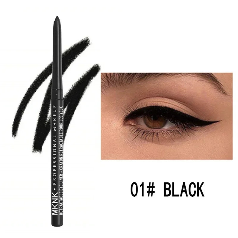 1Pc Waterproof Black Eyeliner Pencils Smudge-Proof Long-Lasting Eye Makeup Perfect For Fashion Look