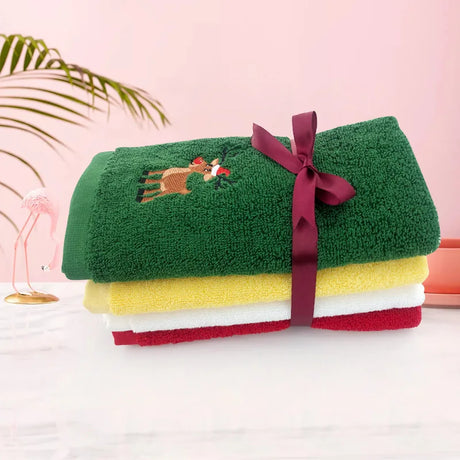 Christmas towels and bath towels, Christmas red towel and bath towel set, Merry Christmas bathroom supplies, Christmas gifts