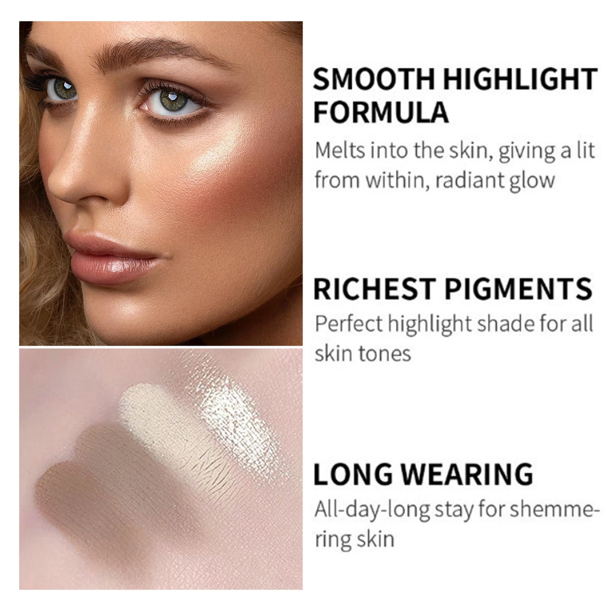The four-color highlighter contour palette is matte and long-lasting, brightening three-dimensional contours