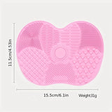 1pcs Silicone Apple-Shaped Makeup Brush Cleaner Pad With Suction Cup For Effective Cosmetic Tool makeup brush cleaning agent pad