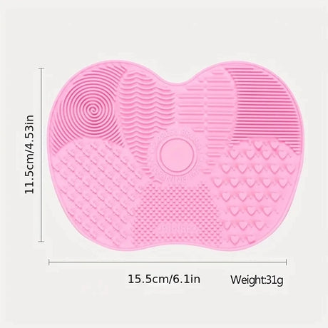 1pcs Silicone Apple-Shaped Makeup Brush Cleaner Pad With Suction Cup For Effective Cosmetic Tool makeup brush cleaning agent pad