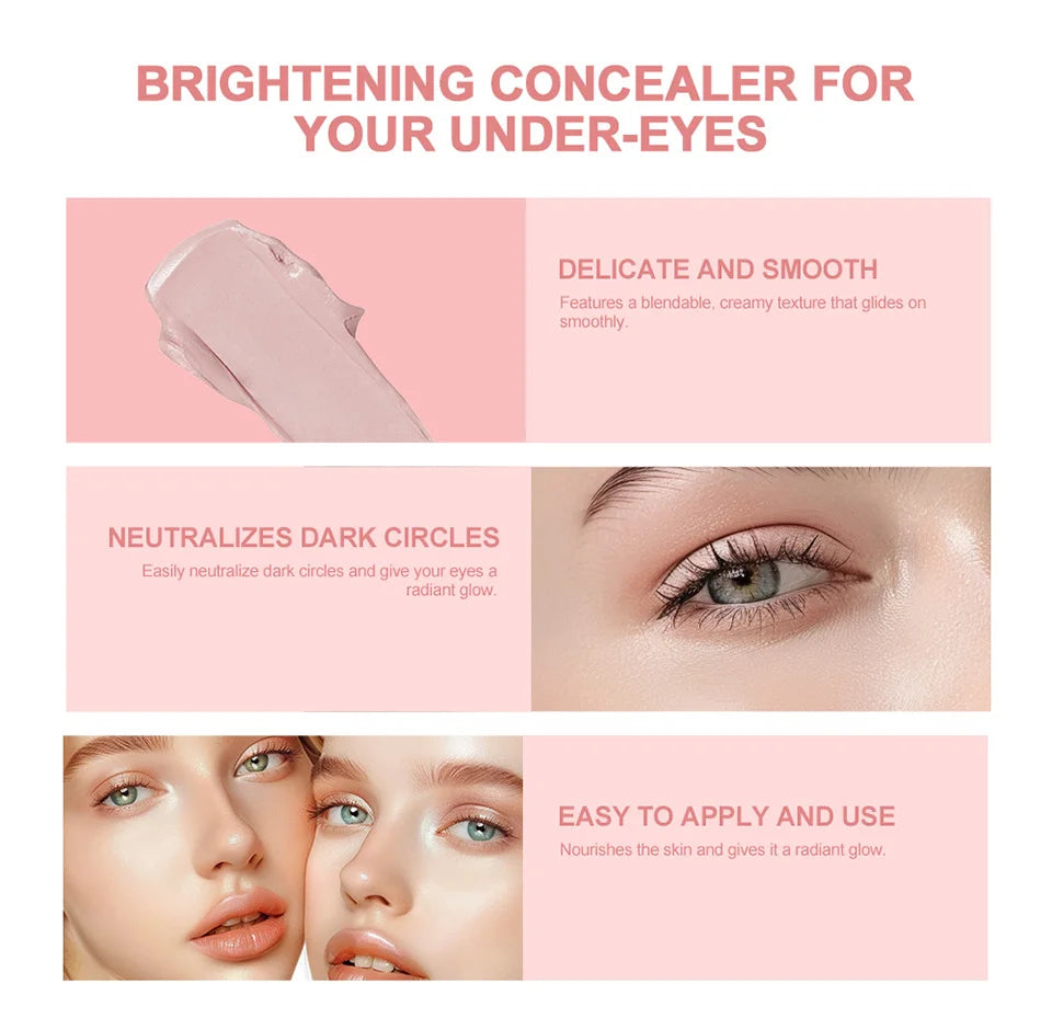 Hydrating Eye Brightening Concealer&Contour Cream-Full Coverage Long Lasting Correcting Eye Concealer for a Perfect Look Makeup