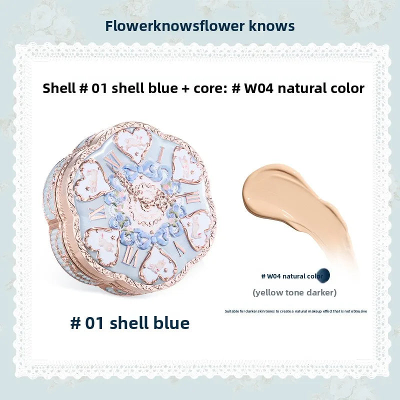 Flower Knows Makeup Base Garden Air Cushion Foundation CC Cream Skin Friendly Concealer Makeup Moisturizing Natural Coverage