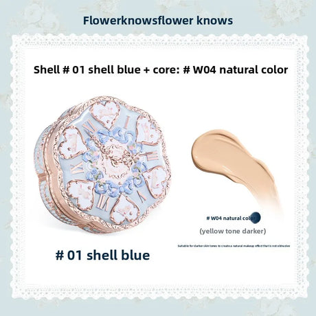 Flower Knows Makeup Base Garden Air Cushion Foundation CC Cream Skin Friendly Concealer Makeup Moisturizing Natural Coverage