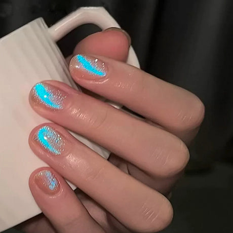 1-6PCS 12ML Human Fantasy Cat Eye Gel Nail Polish Ice Clear High-end Glass Bead Semi-permanent Gel Nail Polish Nail Art Supplies