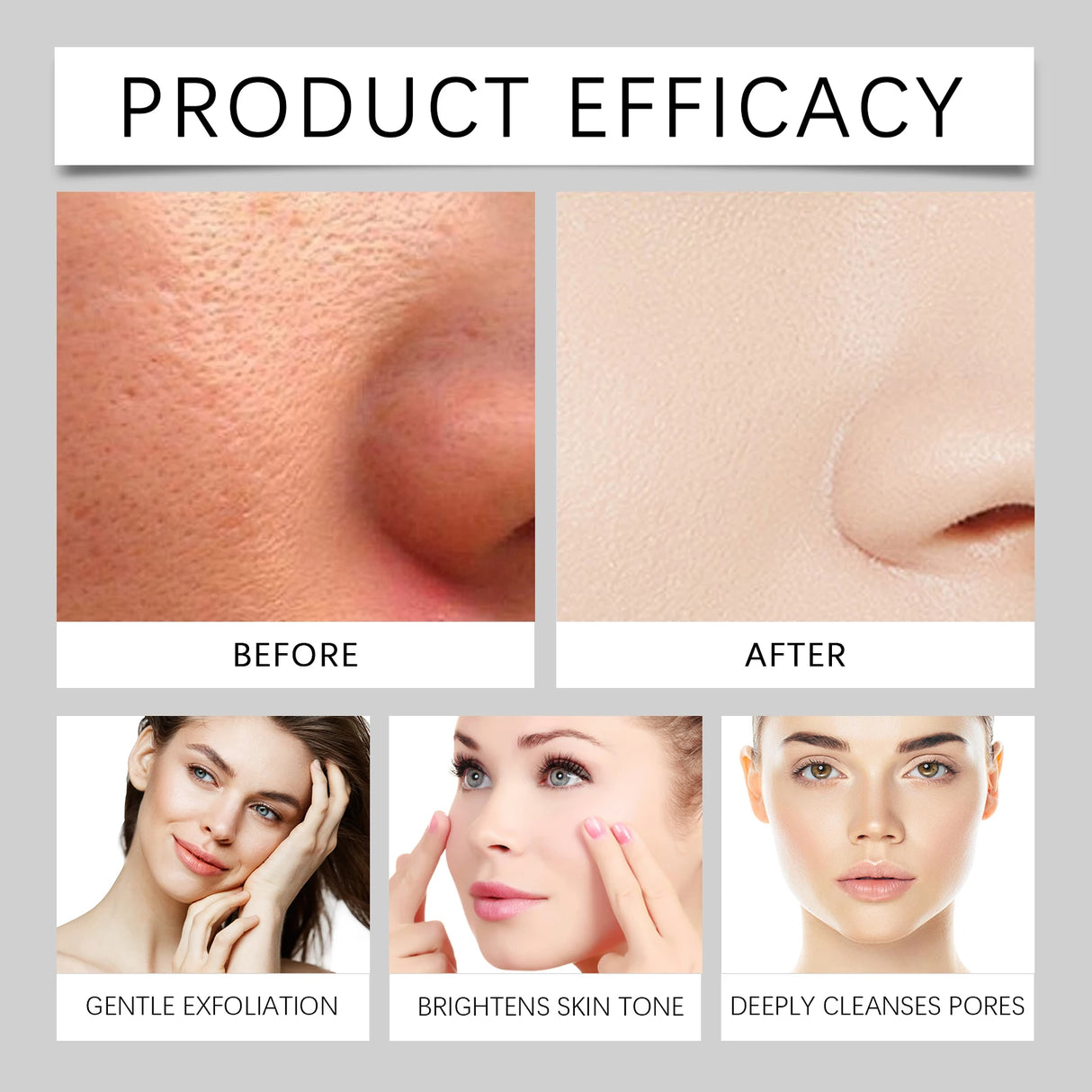 Black&White Rice Exfoliating Essence Dead Skin Remover Facial Glowing Replenisning Shrink Pore Hyaluronic Acid Brightening Serum