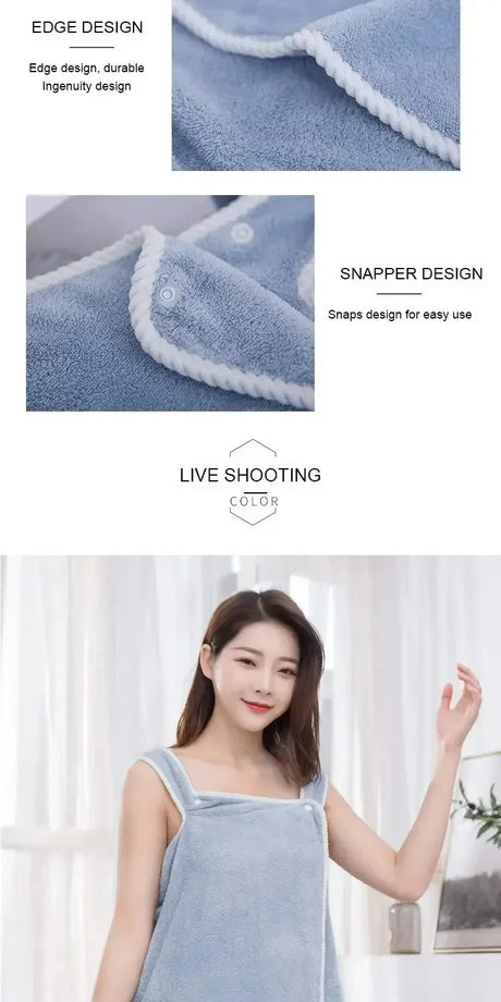 Women's Bath Towel Wearable 140x85cm - Quick Dry Spa&Beach Wrap with Anti-Slip Design for Shower Gym Yoga Fast-drying Convenient