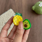 Cute Acetic Acid Strawberry and Watermelon Fruit Series Mini Hair Clips Sweet and Girly Small Size Bangs Hair Clips for Women