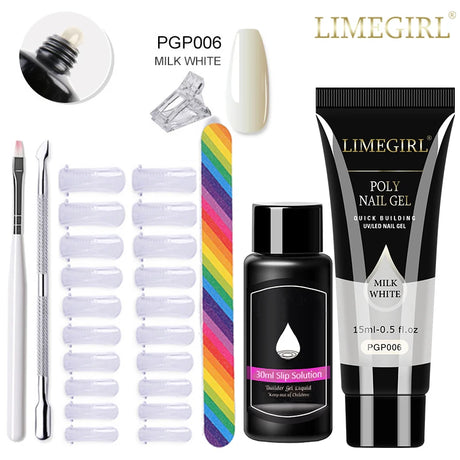 Limegirl Poly Nail UV Gel Set for Nails Quick Extension Building Soak Off UV Polys Nail Gel Kit Manicure Art  Decoration Tools