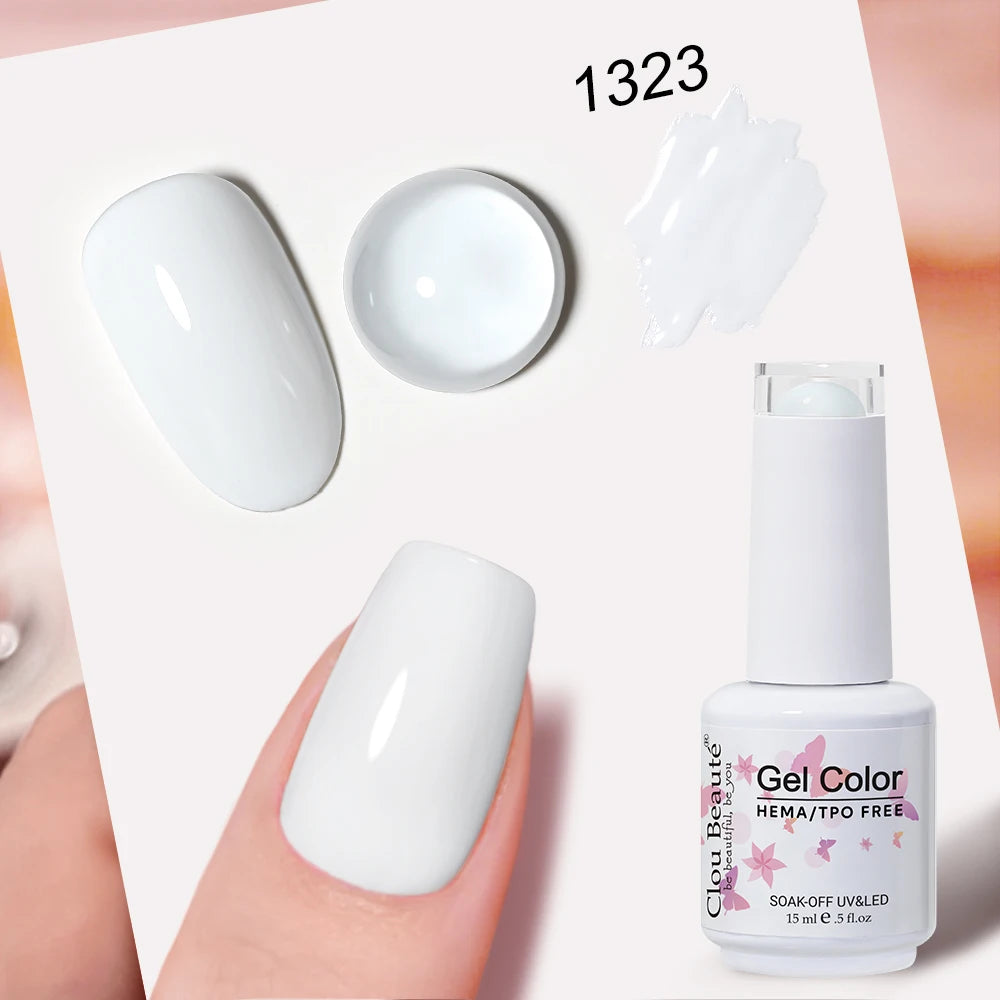 Clou Beaute Grey Color Nail Gel Polish Full Coverage Nail Polish Dark Red Gel Lacquer Varnish Vernis Semi Permanent Nail Art