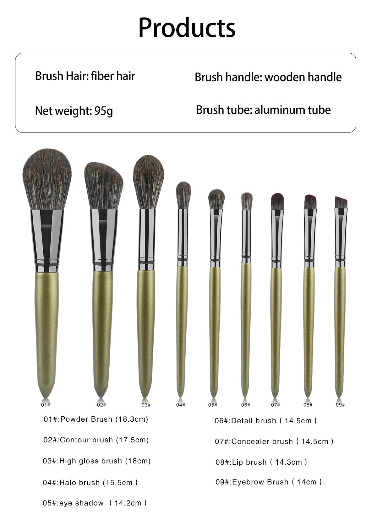 RANCAI 9PCS Makeup Brushes Set Eye Shadow Foundation Powder Contour Makeup Brush Cosmetic Beauty Tool Kit Free Shipping
