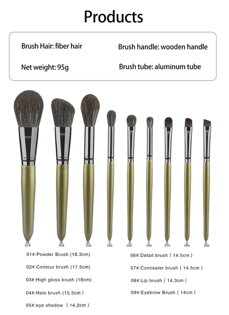 RANCAI 9PCS Makeup Brushes Set Eye Shadow Foundation Powder Contour Makeup Brush Cosmetic Beauty Tool Kit Free Shipping