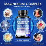 Magnesium Complex Capsules, Support Energy, Bone Strength, Restful Deep Sleep, Brain Health & Anxiety Relief