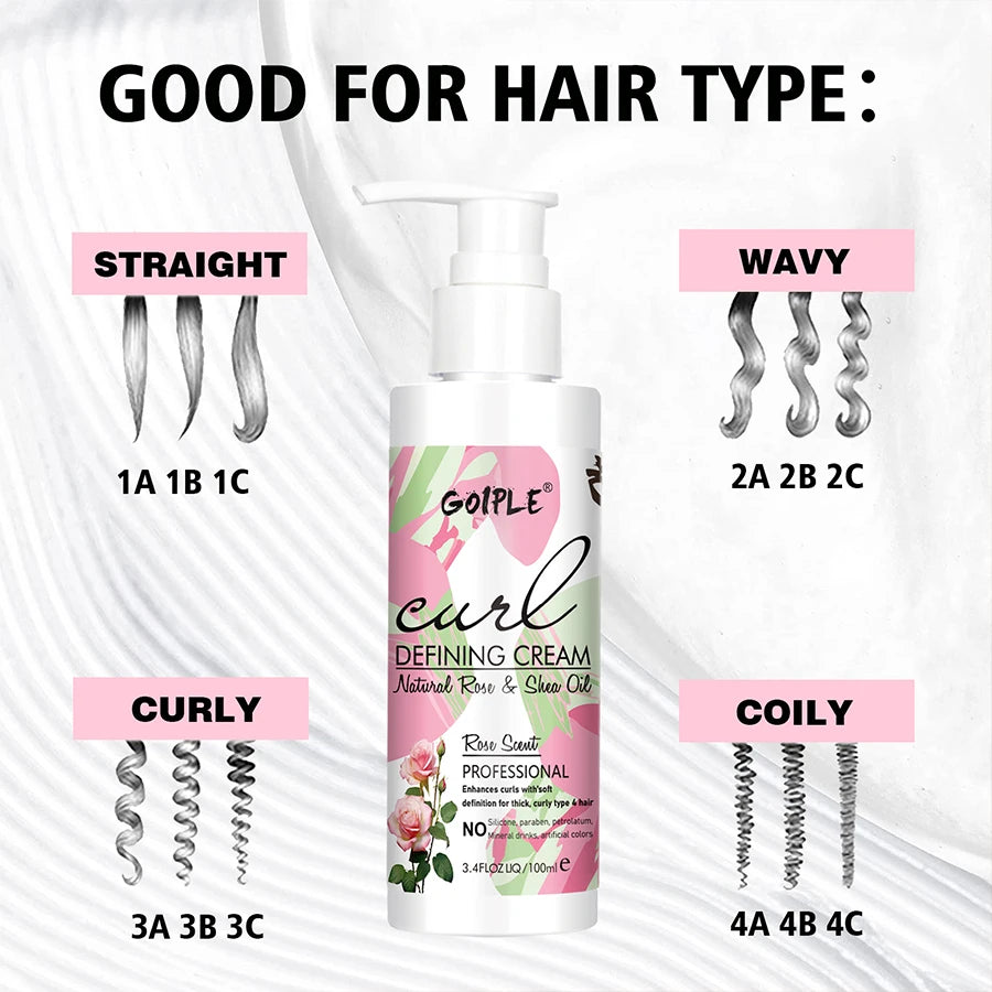 GOIPLE Chebe Butter,Hair Mask,Moisturizing & Nourishing Chebe & Rosemary Growth Oil Rose Curl Defining Cream Hair Curl Enhancer