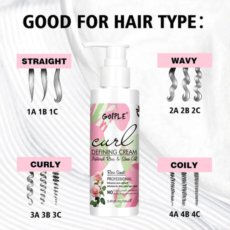 GOIPLE Chebe Butter,Hair Mask,Moisturizing & Nourishing Chebe & Rosemary Growth Oil Rose Curl Defining Cream Hair Curl Enhancer