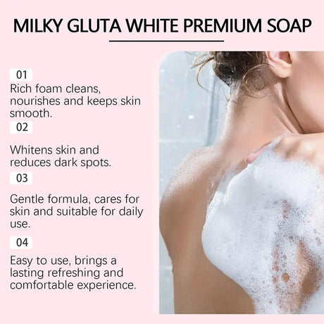 1-10PCS Korean MILKY GLUTAWHITE Premium Soap 70g Deep Cleansing Nourishing Rich Foam Soap Efficient Body Face Cleansing Care