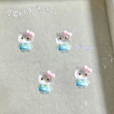 50Pcs/Pack Potdemiel cat Trendy Nail Charms - Cute Resin Cat Nail Art, Press-On Nail Decor for Kawaii Manicures