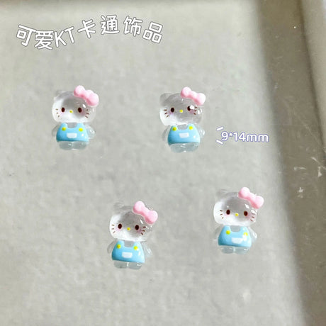 50Pcs/Pack Potdemiel cat Trendy Nail Charms - Cute Resin Cat Nail Art, Press-On Nail Decor for Kawaii Manicures
