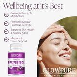 Resveratrol 1450mg - Premium Antioxidant Supplement for Anti-Aging, Immune Support, Brain & Joint Health