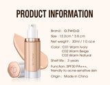 O.TWO.O Liquid Foundation Cream for Face 30ml High Coverage Makeup Base SPF30 Waterproof Concealer Makeup Foundation