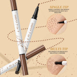 QIBEST Double-end Freckles Stamp Pen Makeup 2-IN-1 Freckle Seal Waterproof Face Concealer Contour Natural Brown Freckle Cosmetic
