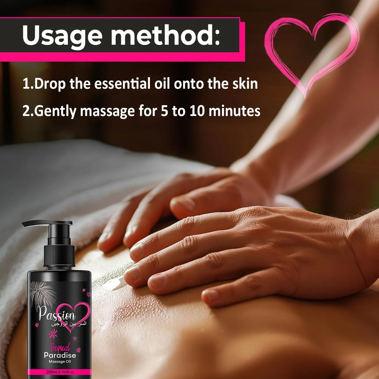 Paradise Massage Oil with Vitamins & Minerals - Nourish & Moisturize，body care massage oil Perfect for Couple Massage 200ml