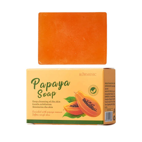 100g KORMESIC Hand Made Papaya Soap Shower Facial Soaps for cleansing anti-acne whitening brightening removing acne