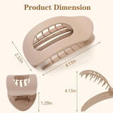 Flash sale: Fashion Oval Flat Hair Clips for Women New Design Leopard Large Flat Round Claw Clip French Acrylic Lying Down Hair Accessories