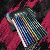 12 Pcs Set of Waterproof Eyeliner Pens with Shimmering Effects - Includes Eyeshadow Durable and Easy to Color Highlighter