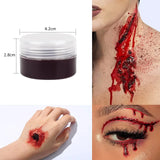 SFX Makeup Kit Scars Wax Halloween Special Effects Stage Fake Wound Skin Wax with Spatula Stipple Sponge Fake Wood Special