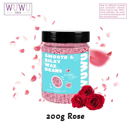 WUWUVISTA Wax Beads 200g(7.05oz) Bottle Hair Removal Hard Wax Beans Hot Waxing Beeswax for Wax Heater Painless for All Hair&Skin