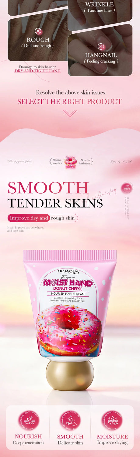 BIOAQUA Donut Hand Cream Moisturizing Nourishing Anti-aging Anti Wrinkles Whitening Creams Hands Skin Care Products