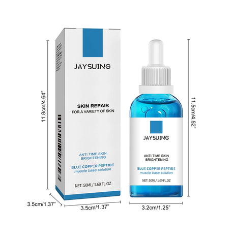 Facial Hydrating Serum Blue Copper Peptide Solution Deep Nourish Lock Water Shrink Pores Brighten Skin Rejuvenation Face Essence