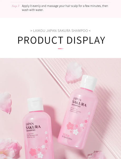 LAIKOU Japan Sakura Shampoo or Hair Conditioner Complex Oil Hair Care Repair Damaged Hair Repair Serum Oil Anti Hairs Loss