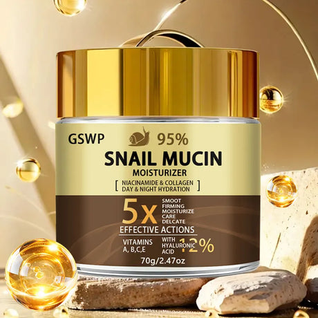GSWP Snail mucin 95% cream - moisturizes day and night, deeply hydrates, firms and nourishes, creating radiant skin.70/140g