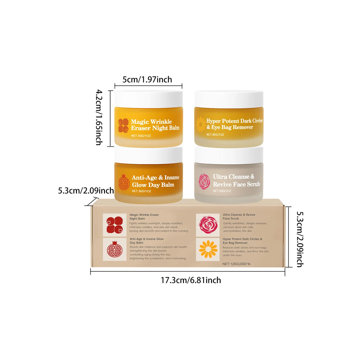 Dual-Effect Day & Night Skincare Kit - Hydration & Moisturization, Skin Barrier Protection, Full Face & Eye Care Set