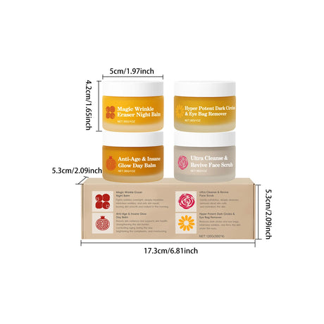 Dual-Effect Day & Night Skincare Kit - Hydration & Moisturization, Skin Barrier Protection, Full Face & Eye Care Set