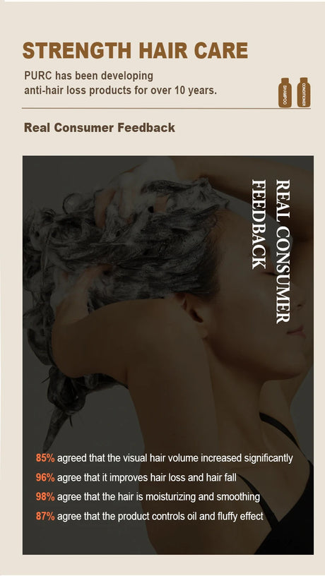 PURC Hair Shampoo Conditioner Hair Growth Oil Sets Smoothing Hair Loss Treatment Repair Damamged Nourish Hair Care Products
