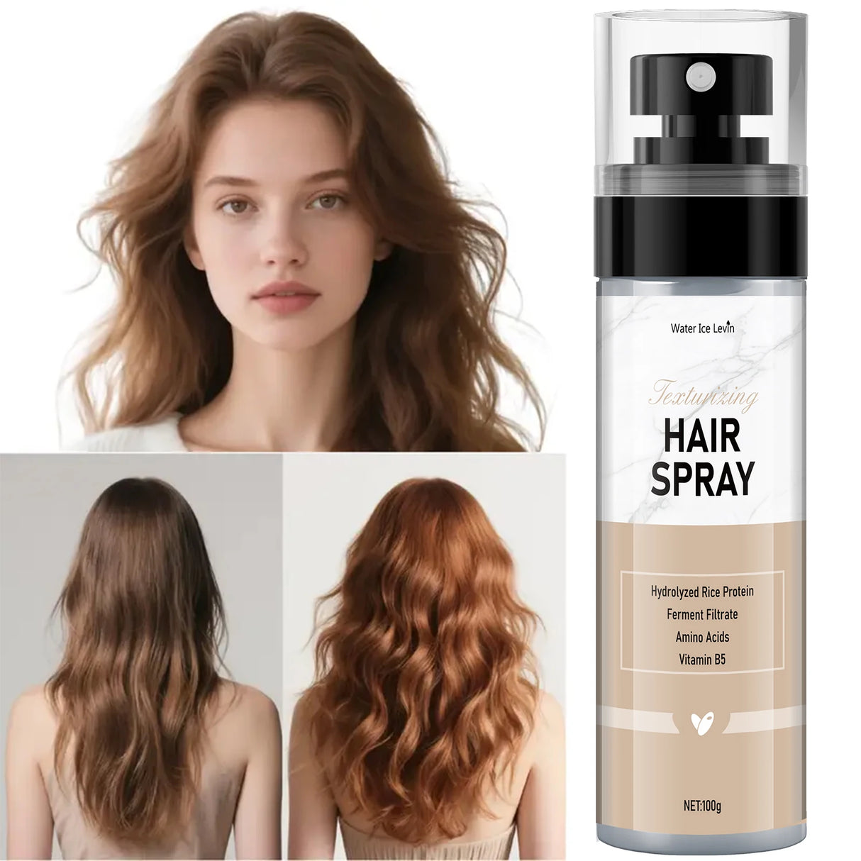 Texture Styling Hair Spray - Contains Rice Proteins, Moisturizing and Repairing Care, Amino Acids, Vitamin B5, Winter Hair Care